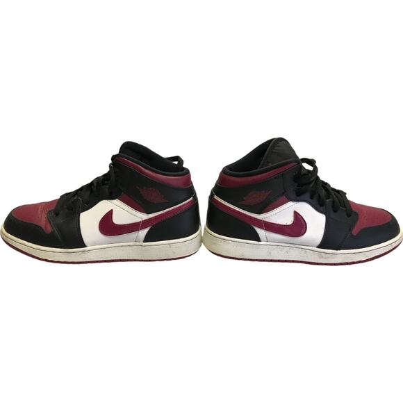 Nike Air Jordan 1 Mid Top GS Sneakers Boys Size 6Y Noble Red Black 554725-066 main image 8